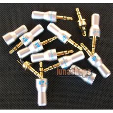 Silver color Pailiccs pailic Plug Audio Cable Connector 3.5mm male soldering adapter
