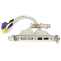 2 Port USB 2.0 + Firewire IEEE 1394 1394B 6 + 9Pin Rear Bracket