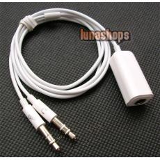 3.5mm Mic Stereo Audio Y Splitter 1 4 pole Female to 2 Male Adapter Cable