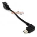 USB Female to Right Angled 90 Degree Micro USB Male OTG Host Cable Black