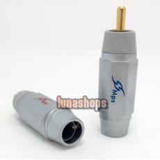 2pcs MPS genesis 8g golden Plated hollow out RCA AV DIY Soldering adapter Dia:8mm 