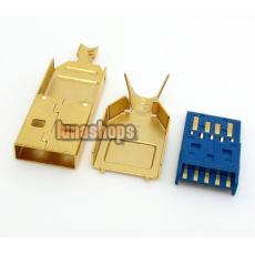 1pcs MPS HD-017 USB 3.0B Soldering Adapter Plug 24k Gold Plated Hifi For Diy