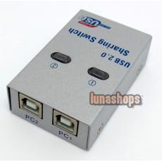 2 Port USB 2.0 Auto Sharing Switch Switcher Hub Box LED for PC Printer Scanner