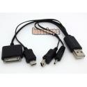 4 in 1 Mini Micro USB Charger Sync Date Cable Combo for iPhone 4G 4S iPad Nokia