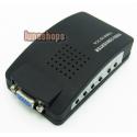 PC Laptop Composite AV/S Video To VGA TV Converter Monitor Adapter Switch Box