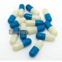 100pcs EMPTY GELATIN WHITE-BLUE CAPSULES SIZE 0 (size O Gel Caps) Refilling Powder