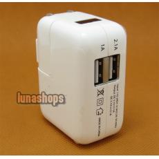 5.1v US 2 Port 2.1A + 1A DC Adapter Wall Charger for Ipad iPhone iPod Etc.