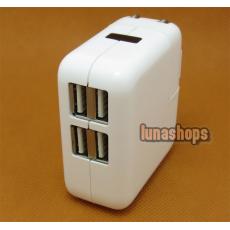 5.1v US 4 Port 2.1A + 1A DC Adapter Wall Charger for Ipad iPhone iPod Etc.