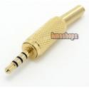 3.5mm 4 Poles + Tail Cover male adapter Plug Audio Connector For DIY Solder