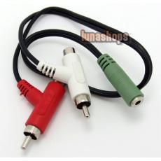 3.5mm Stereo Female To RCA AV Male + Female Splitter OFC Coppper Cable Adapter 