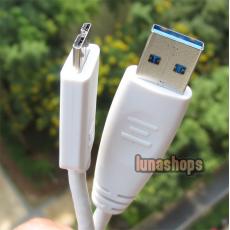 47cm White USB 3.0 Male Type A to Micro B Plug Super-Speed Cable Adapter Converter