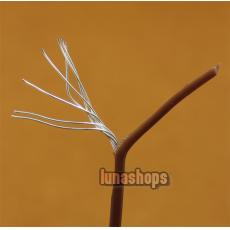 100cm Brown Skin Silver Plated Speaker Audio Signal DIY Cable Dia:1.22mm