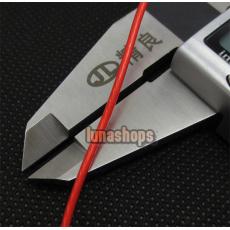 100cm Red Skin Silver Plated Speaker Audio Signal DIY Cable Dia:1.5mm