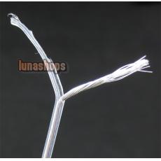 100cm Clear Skin Silver Plated Speaker Earphone Audio Signal DIY Cable Dia:1mm