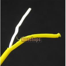 100cm Yellow Skin Silver Plated   Speaker Audio Signal DIY Cable Dia:1.1mm 