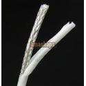 100cm White Skin Silver Plated + Shield Layer Speaker Audio Signal DIY Cable Dia:2.4mm