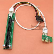 PCI-e express 1X to 16x Riser Extender Card + molex power + 60cm USB 3.0 Cable with for bitcoin miner
