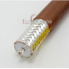100cm Brown Skin Silver Plated + Shield Layer Speaker Audio Signal DIY Cable Dia:1cm RG393