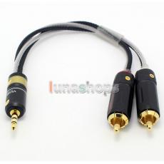 3.5mm To 2 RCA Adapter Hifi DIY Custom Silver Plated Cable 