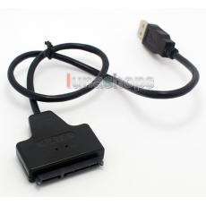1 USB 2.0 to SATA 7+15 Pin 22Pin Adapter Cable For 2.5" HDD Hard Disk Drive