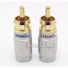 2pcs LITON RCA 0921 Male Plug Golden Plated solder type Adapter For DIY Custom