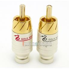 2pcs Goldsnake RCA 6085 Male Plug Golden Plated solder type Adapter For DIY Custom