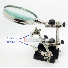 The 3rd Hand Activities bench small vise With Magnifier For DIY Earphone pin Soldering