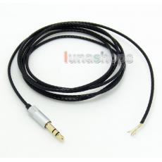 1.3m Semi Finished Silver Plated 3.5mm Earphone audio DIY OFC wire Black cable For repair upgrade
