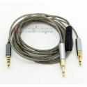 1.3m Silver Plated + 5N OFC 3.5mm Earphone cable with Mic For Sennheiser HD700