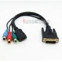 DVI 24+5 male To YPbPr 3 RCA RGB + HDMI Female Adapter Converter Cable