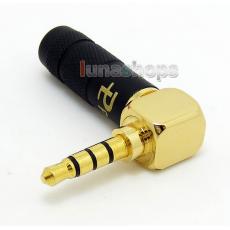 Pailiccs 3.5mm 4poles Black L Shape 90 Degree Audio Connector male adapter For DIY Solder