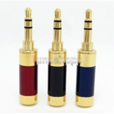 3.5mm Red Straight Jack Audio Connector male adapter For DIY Solder Plug