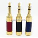 3.5mm Red Straight Jack Audio Connector male adapter For DIY Solder Plug