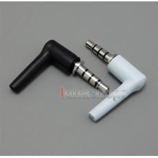 2pcs 4poles 3.5mm L Shape Jack Audio Connector male adapter For DIY Solder