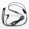 5N OFC Soft Skin Earphone Cable With Mic and Hook For Shure se535 Se846 Ultimate UE900 