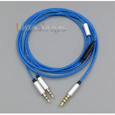 Blue 5N OFC With Mic Remote Cable For Sol Republic Master Tracks HD V8 V10 V12 X3 Headphone