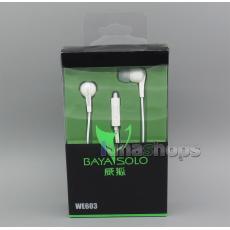Bayasolo WE603 In-ear Stereo With Remote Mic Earphone For Iphone 6s 6Plus 5s Android etc.