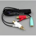 1.5m RCA Female Jack Cable for Turtle Beach X12 PX21 P11 X11 X3 X31 PX3 headphone Headset
