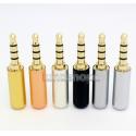 6 color 3.5mm 4 poles Stereo 24k Gold Audio soldering Adapter for Sennheiser Headphone