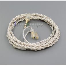 With Earphone Hook Silver Foil PU Skin Cable For Ultimate Ears UE TF10 SF3 SF5 5EB 5pro TripleFi 15vm