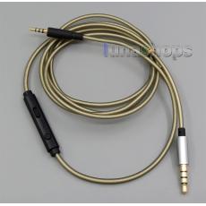 1.2m 3.5mm To 2.5mm Headphone Silver Plated Mic Remote Cable For QC25 OE2 OE2i AE2 AE2i AE2w 