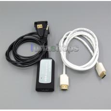 HDMI Female To 3.5mm Male + VGA Male Audio Video Converter Adapter Cable With Chip