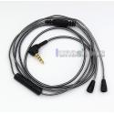 Black And White + Mic Remote Earphone Hook Audio Cable For Sennheiser IE8 IE8i 