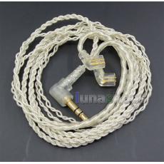 JYL With Earphone Hook Silver Foil Plated PU Skin Cable For ue18 11pro 10pro 7pro Custom In ear 