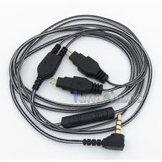 Black And White With Mic Remote Earphone Audio Cable For Sennheiser HD25-1 SP HD650 HD600 HD580 HD525 HD565