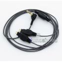 Black And White Earphone Audio Cable For  Sennheiser HD25-1 SP HD650 HD600 HD580 HD525 HD565