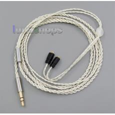 3.5mm With Earphone Hook Silver Foil PU Skin Cable For Ultimate Ears UE TF10 SF3 SF5 5EB 5pro TripleFi 15vm