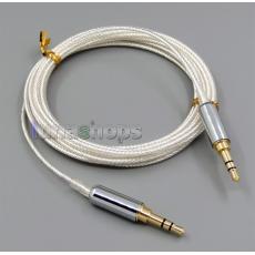 3m Pure Silver Plated 3.5mm Male Headphone cable for Headphone Car AUX Speaker etc.