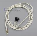 3.5mm With Earphone Hook Silver Foil PU Skin Cable For Ultimate Ears UE TF10 SF3 SF5 5EB 5pro TripleFi 15vm