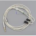 3.5mm With Earphone Hook Silver Foil Plated PU Skin Cable For Sennheiser IE8 IE80i Headphone